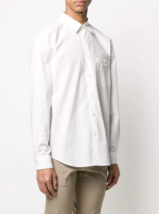 THEORY Mens Long Sleeve Shirt Noll C Semi-Sheer White Size L K0274509 - £122.96 GBP