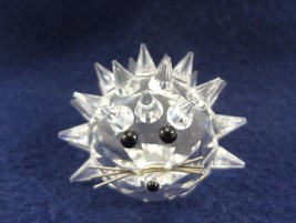 Swarovski Crystal Hedgehog 2&quot; Signed Black Eyes Silver Whiskers Vintage - $37.73