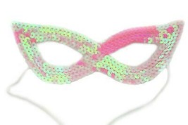 Sparkle Bling Sequin Eye Mask Costume Cat Halloween Masquerade Party - Pink - £3.56 GBP