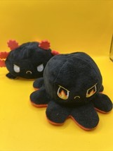 ~TeeTurtle 2 Original Reversible OCTOPUS Plushie Angry Red + Rage Black - $7.70