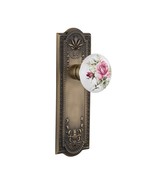 Nostalgic Warehouse 710895, Antique Brass Meadows Plate with Rose Porcel... - £96.50 GBP