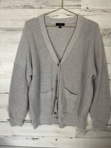 J Crew Cardigan  Medium Gray Grandpa Button Front Men’s Pockets Cashmere... - £22.35 GBP