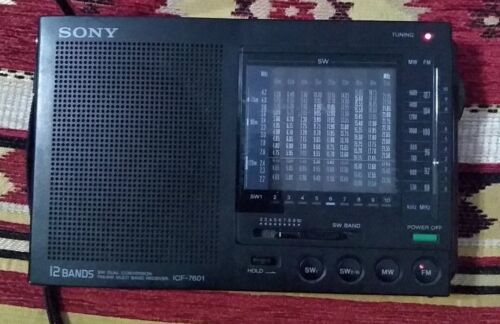 Sony ICF 7601 AM/FM/SW 12 Bands Dual Conversion Receiver World Band Radio  WORKS