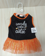 Candy Corn Cutie S small dog dress skirted tank dress  Dog Clothes Hallo... - $10.29