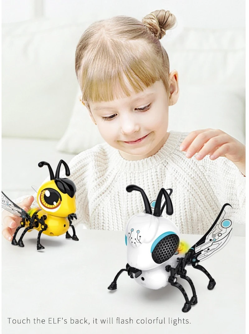 Sound And Light Pet Assemble Stem Toy DIY Touch Induction Bee Electric Pet - £26.89 GBP