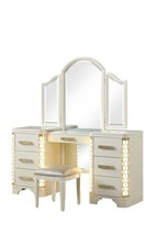 Beige Wooden Vanity Set with LED Lights - $1,731.99