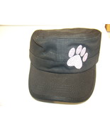 PURPLE PAW DAZZLE MILITARY CAP HAT BLACK BLING METAL CLASP - $22.47