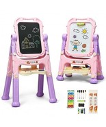 Height Adjustable Kids Art Easel Magnetic Double Sided Board-Pink - Colo... - $2,552.39 MXN