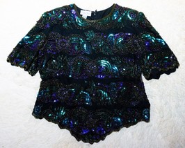 Vintage Laurence Kazar New York Sequin top size small S - £45.94 GBP