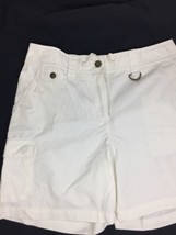 Jones New York Women White Cargo Shorts Size 10 cotton, light weight  - £19.70 GBP