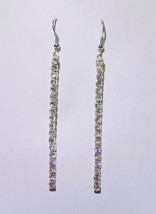 2 5/8 Shiny Rhinestone Silver Dainty Tassel Drop Earrings Set - €8,68 EUR