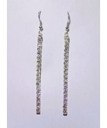 2 5/8 Shiny Rhinestone Silver Dainty Tassel Drop Earrings Set - €8,68 EUR