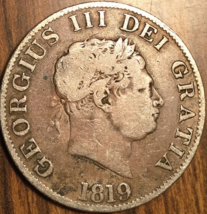 1819 UK GB GREAT BRITAIN SILVER HALF CROWN COIN - $47.00