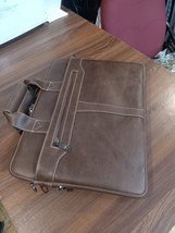 Men&#39;s Genuine leather laptop bag handmade messenger bag long sling belt - £111.50 GBP