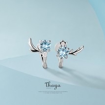 Thaya Solid 925 Sterlings Silver Cute Korean Girls Earings Clip Earrings For Wom - £21.05 GBP