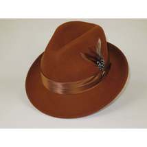 Men Bruno Capelo Hat Australian Wool Crushable Fedora Giovani UN125 Cognac Brown image 4