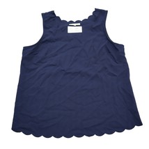 41 Hawthorn Shirt Womens XL Blue Sleeveless Scallop Trim Shell Casual Bl... - £14.40 GBP