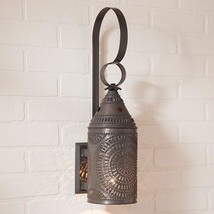 15-inch Electric Lantern Sconce in Kettle Black Tin - £100.49 GBP