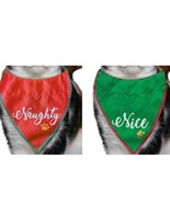 Naughty or Nice Reversible Christmas Pet Dog Bandana One Size - $7.21