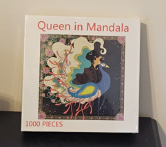 NEW SEALED Bgraamiens 1000 Piece Puzzle Queen in Mandala Peacock Bird - $14.85