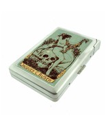 Vintage Mori Skull Ubris Cigarette Case with Built in Lighter Metal Wallet - $19.75