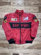 New Adult F1 Racing Jacket Vintage Red Ferrari Jacket Em Broidered Uk - £42.06 GBP