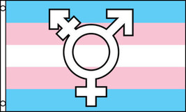 Transgender Symbol LGBT Polyester 3x5 Foot Flag Gay Lesbian Bisexual Ban... - $13.56