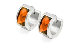 Orange Stainless Steel Acrylic Crystal Jewelry Earring - £3.91 GBP