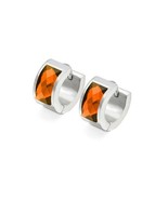 Orange Stainless Steel Acrylic Crystal Jewelry Earring - £3.95 GBP