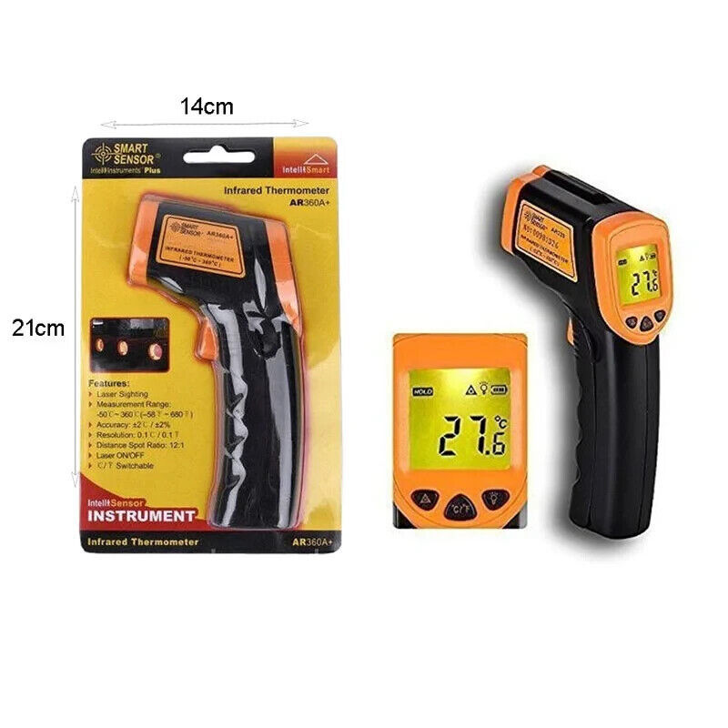 Smart Sensor Hand Held Infrared IR Thermometer AR360A+