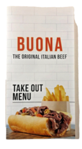 Buona The Original Italian Beef Restaurant souvenir 6 panel menu FREE shipping - £4.66 GBP