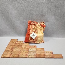 Double 6&#39;s Wood Dominos Cotton Draw String Storage-Caring Bag Made In In... - $187.52 MXN