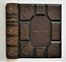 c1870 antique BIBLE madera blair co pa Chas MOORE Emma HEWIT genealogy ephemera  - £393.44 GBP