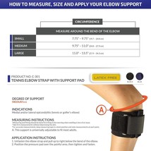 OTC/Champion Neoprene Tennis Elbow Strap w/Pressure Pad Black Small - €12,72 EUR