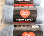 Red Heart Super Saver Brushed Misty blue lot of 3 Dye Lot 643722 - $15.99