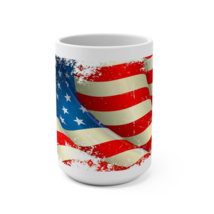 Stars and Stripes Patriotic Coffee Mug USA Old Glory Flag American Novel... - $9.49