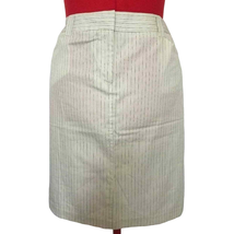 Richard Malcolm Semi Sheer Pencil Skirt Cream Black Cotton Stripe Zip Sz 14 - £19.91 GBP