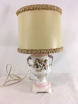 Angels Cherubs Art Noveau Victorian Trophy Handle Ceramic Table Desk Lamp - £30.93 GBP