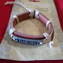 Handmade inspirational leather bracelet~forgiven~ - $332.16 MXN