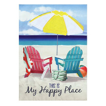  Colorful Chairs Beach Linen Garden Flag,-2 Sided Message, 12.5&quot; x 18&quot; - £17.58 GBP