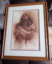 Lee Bogle &quot;AT PEACE&quot; Original Double Signed Native American Woman Fine Art Print - £117.15 GBP