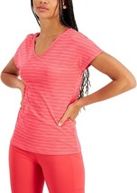 Ideology Women&#39;s Shadow Stripe Active T-Shirt Flamenco Pink XXL - $13.05