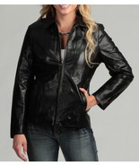 Handmade women black leather jacket, women biker leather jacket - $149.99 - $159.99
