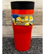 The Simpsons ZAK Designs 3D Grip 16 oz Travel Coffee Mug 2002 Orange Pla... - £15.40 GBP