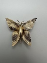Antique 12k Gold Filled Butterfly Brooch Signed Designer Jewelry 4.6cm - £18.94 GBP