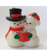 Mr &amp; Mrs Snowman Caroling Figural Candle UNUSED - $10.00