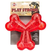 Spot Play Strong Rubber Trident Dog Toy Red - £21.04 GBP