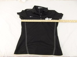 Adult Women&#39;s Nike Black Golf Workout Gym Weights Cross Train Top Button... - $12.47
