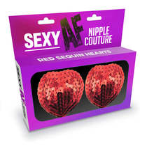 Little Genie Sexy Af Nipple Couture Red Sequin Hearts - £18.09 GBP