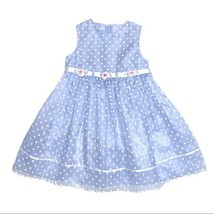 Adorable Summer Polka Dot Baby Blue Fit &amp; Flare Girl Party formal Dress - £12.45 GBP